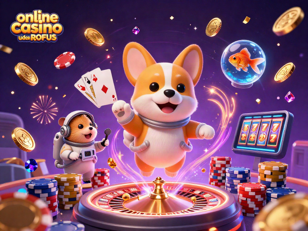 Experience fun with online casino uden ROFUS in a vibrant cosmic casino filled with playful characters.