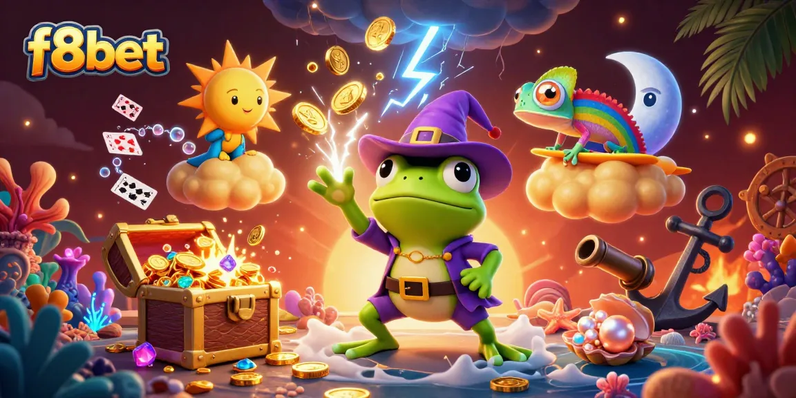 Engage with f8bet's vibrant casino ecosystem featuring golden coins and colorful game elements.