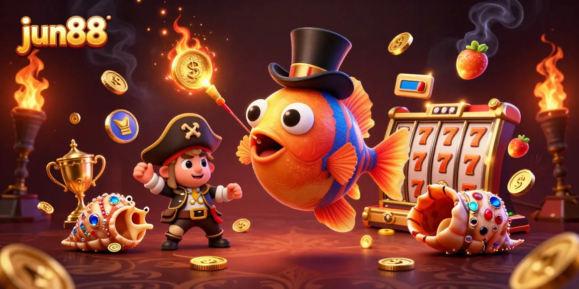 Experience the adventure at jun88 with an engaging deep-sea casino scene packed with exciting slot elements.