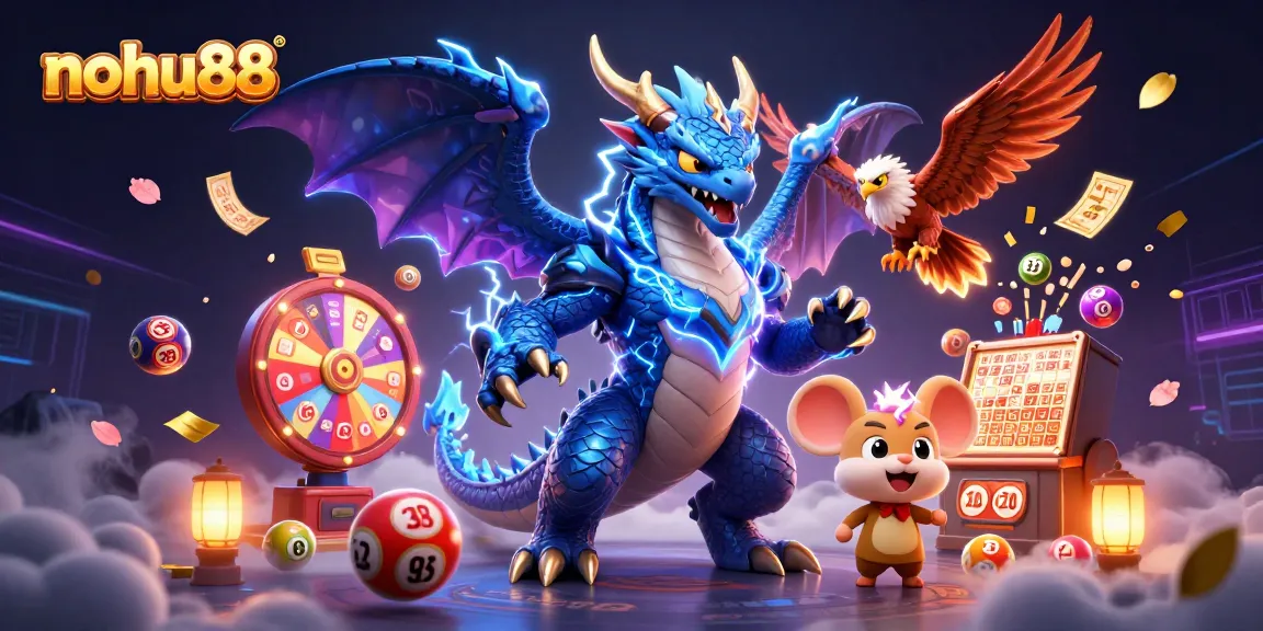 Spin to win with nohu88's colorful lottery balls and dynamic gaming characters.