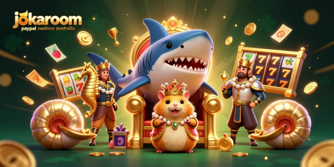 Experience the excitement of jokaroom paypal casinos australia with a vibrant 3D illustration showcasing dynamic gaming elements.