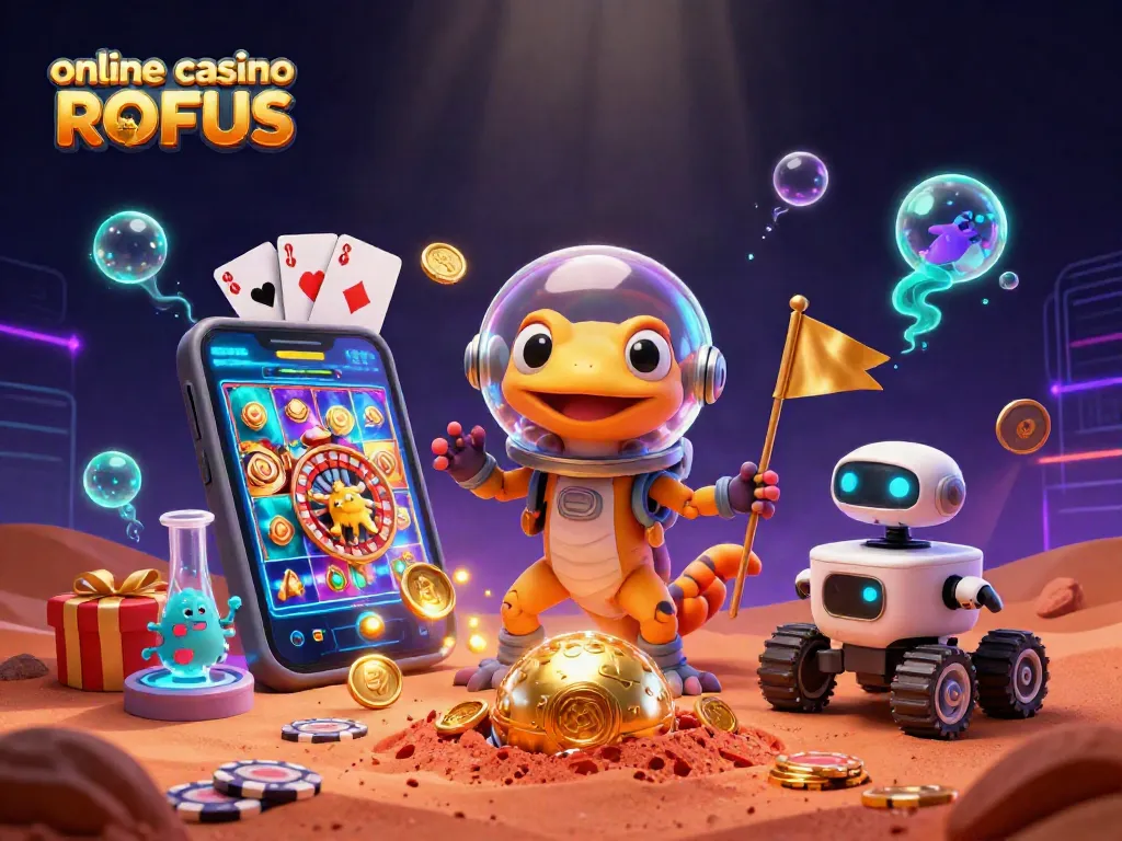 Spin vibrant games at online casino uden ROFUS with Martian gecko finding hidden treasures.
