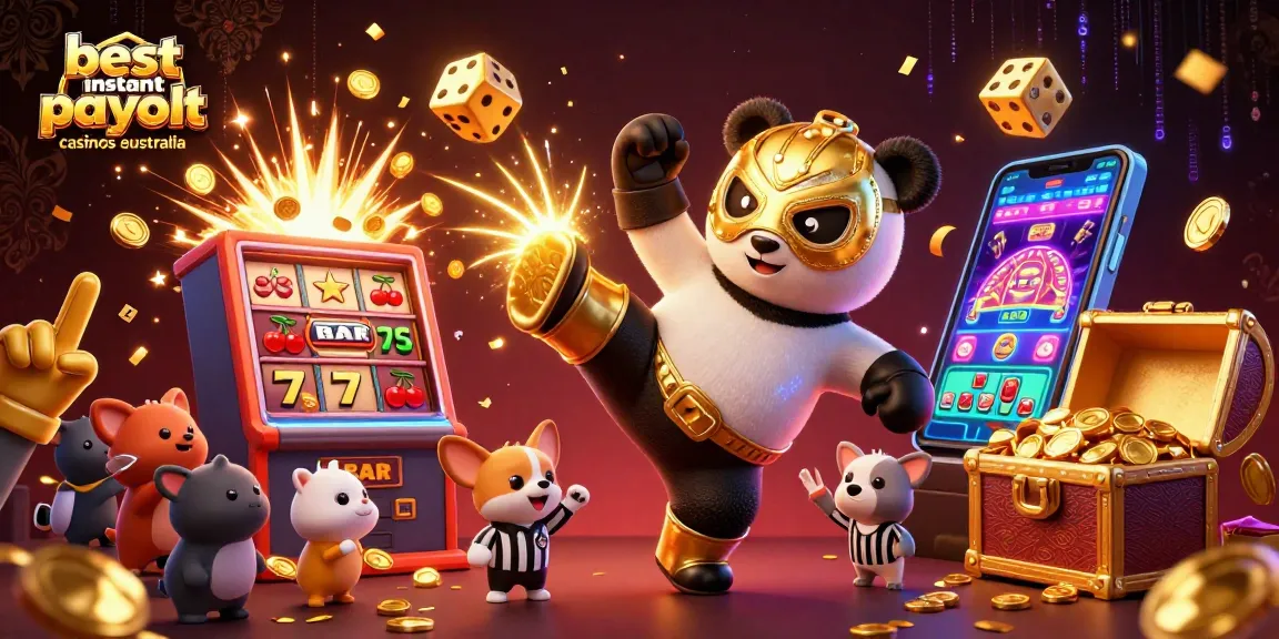 Experience the excitement of the best instant payout casinos Australia with a dynamic 3D casino scene.